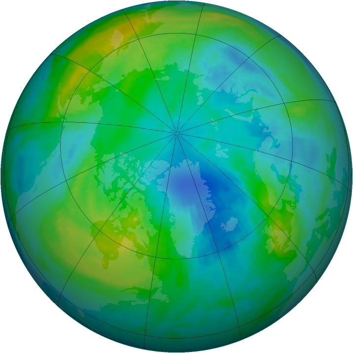 Arctic ozone map for 21 October 1981